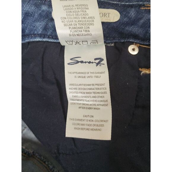 Seven7 Denim Weekend Cut Off Style Heavily Distressed Raw Hem Jean Shorts - Picture 6 of 10